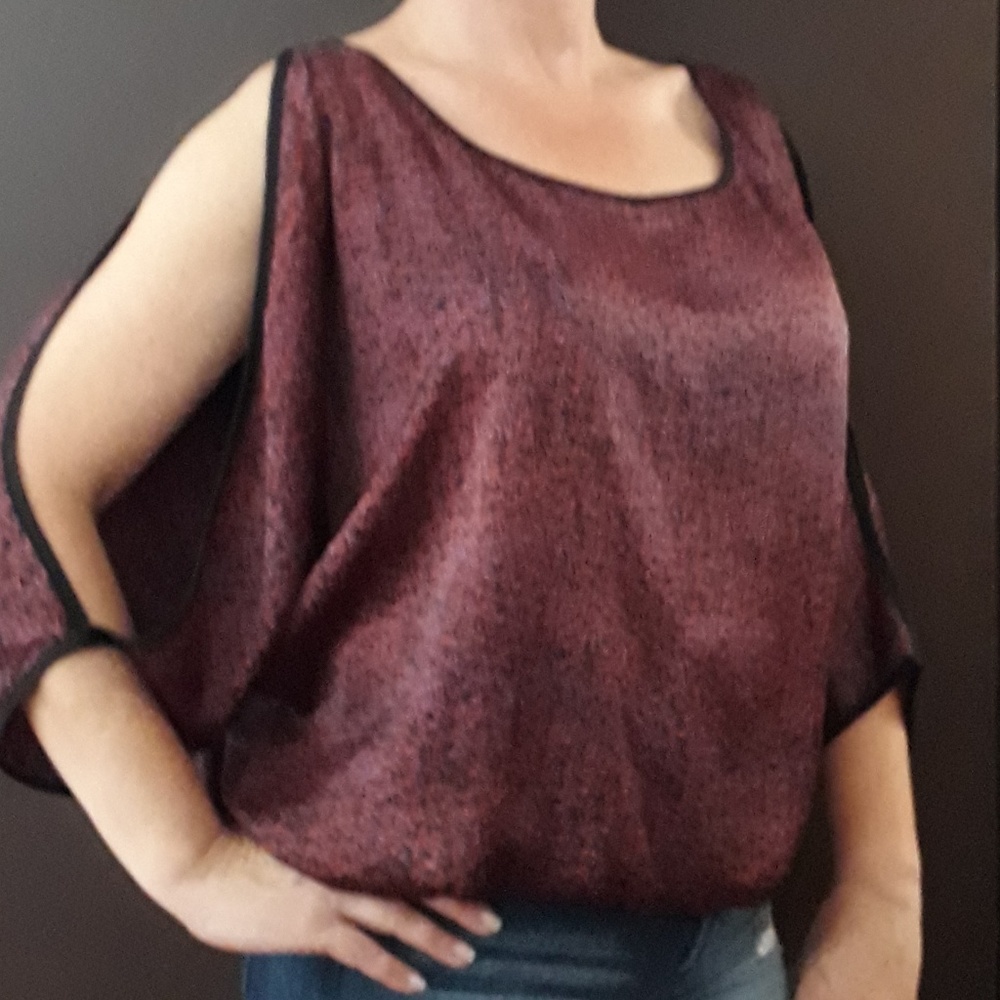 Silky open arm blouse daniel rainn